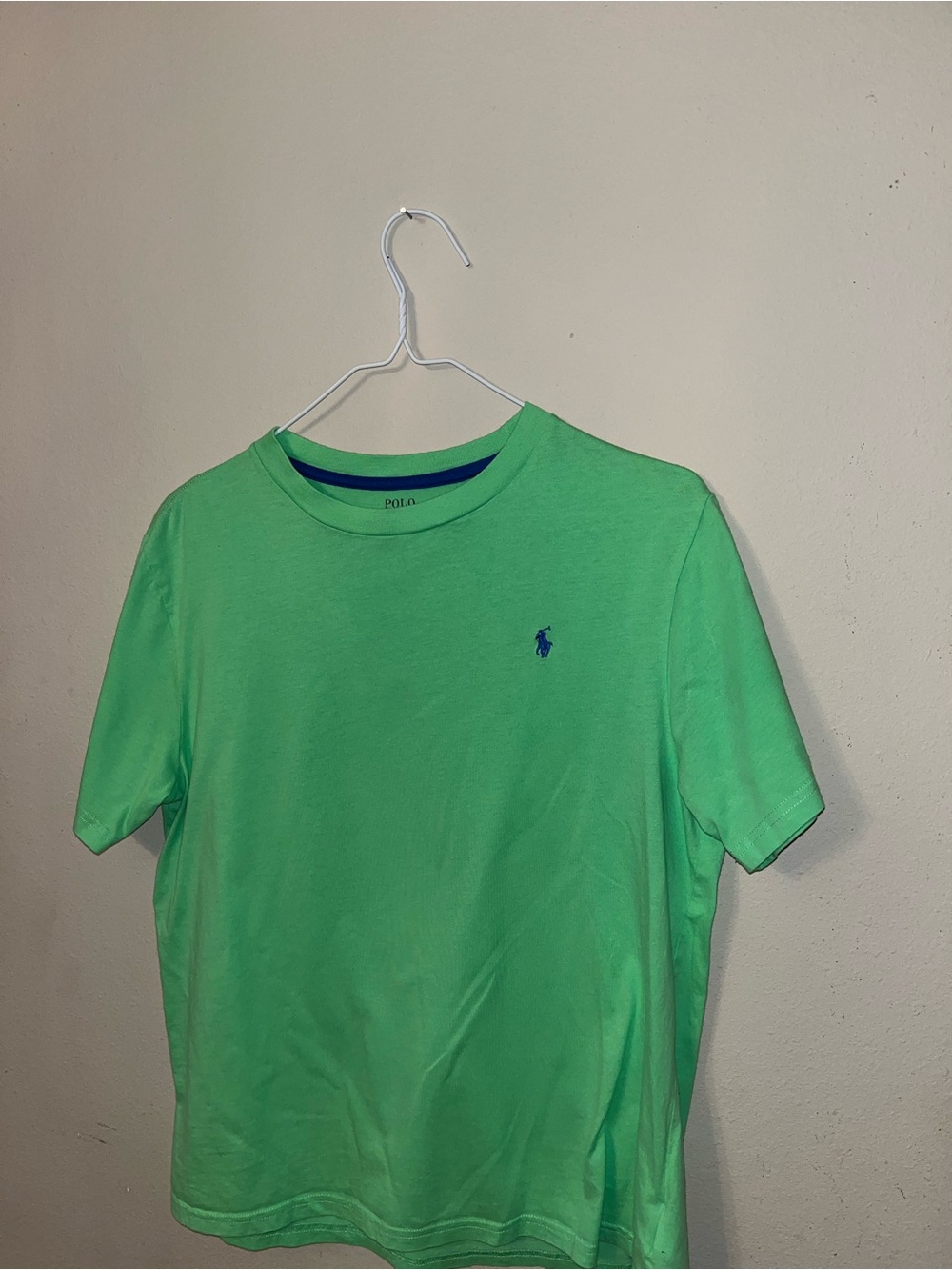 Ralph Lauren Kids Bright Green Tee with Navy Logo